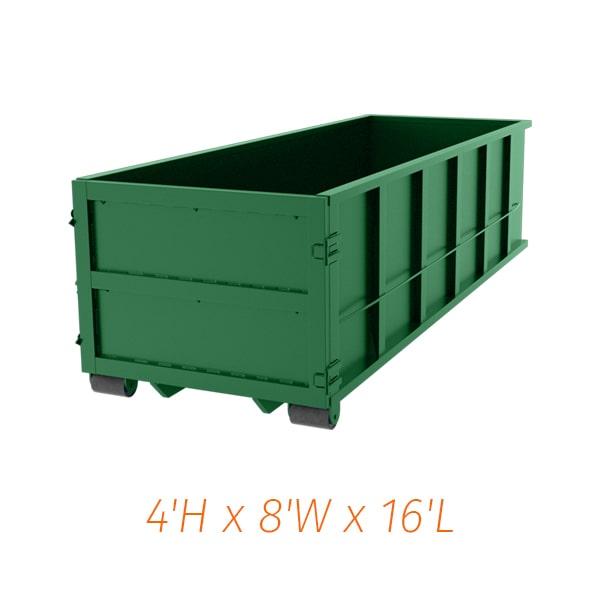 we offer multiple fifteen-yard dumpsters for rent for larger commercial projects